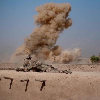 Photo: Soldiers with 18th Explosive Ordinace Disposal, 192nd Ordnance Battalion, 52nd Ordnance Group, perform a controlled detonation on more than 100 pounds of home made explosives in Mulakala, Afghanistan.