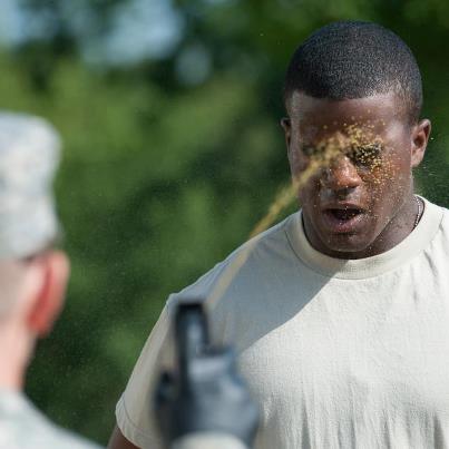 Photo: How would you caption this photo of a Soldier being certified in Level One Contamination?