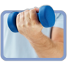 A man lifting small weights to stay healthy