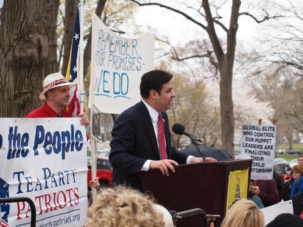 Addressing Tea Party Rally