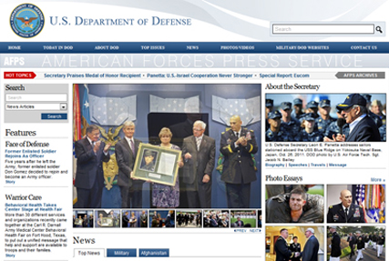 Image of the American Forces Press Service web presence.