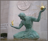 Photo of statue in Detroit, Michigan.