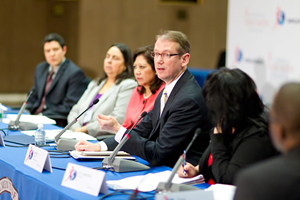 Jeff Crowley, Director of the Office of National AIDS Policy (ONAP), speaks at the April 2011 HIV/AIDS Employment Roundtable