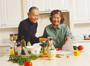 Senior couple in the kitchen