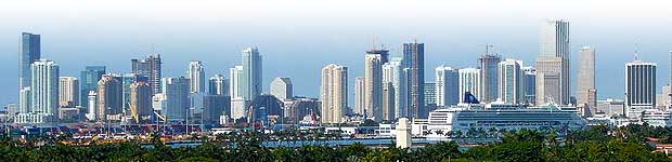 The Miami city skyline