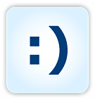 Icon with text-based smile emoticon