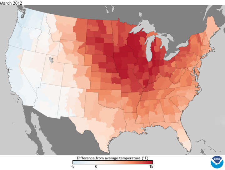 March 2012 Temperature anomalies