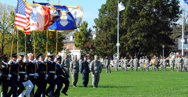 Full Color Guard team during the USTRANSCOM Change of Command