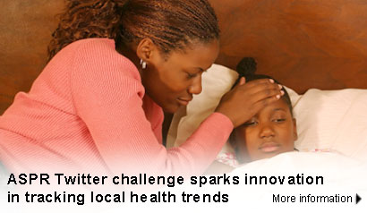 ASPR Twitter challenge sparks innovation in tracking local health trends. Learn More.