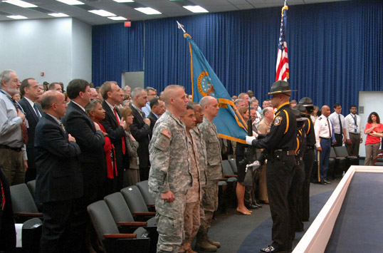 Photo: Color Guard at front of auditorium