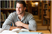 A man in the library