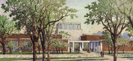 Library and Museum Approach Artist Rendering. Courtesy George W. Bush Foundation.