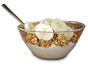 granola and bananas