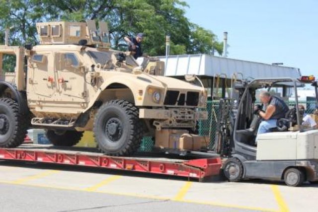 The five "super configuration" mine-resistant, ambush-protected prototype vehicles equipped with Capability Set 13 assets were built and integrated at the U.S. Army Tank Automotive Research, Development and Engineering Center, in Warren, Mich., and shipped to Aberdeen Proving Ground, Md., in late August 2012 to undergo safety release testing prior to fielding to the 10th Mountain Division for New Equipment Training, beginning this October. The mine-resistant, ambush-protected All-Terrain Vehicle, or M-ATV-Lite (shown here) was the first vehicle shipped.