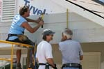 Bay St. Louis, MS - Volunteers help with home construction at a Habitat for Humanity project in Bay St. Louis, MS.  More than 35,000 national service participants contributed more than 1.6 million hours of volunteer service during the first year of hurricane relief and recovery efforts along the Gulf Coast, according to a report released on August 25, 2006 by the Corporation for National and Community Service.