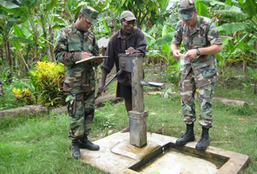 LT Nazmul Hassan and USAF personnel at one of the internally displaced persons centers in Papua New Guinea.