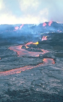 Lava flow erupted during the 1984 eruption of Mauna Loa, Hawai`i