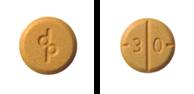 Pictures of authentic Adderall 30 mg tablets produced by Teva are round, orange/peach, and scored tablets with “dp” embossed on one side and “30” on the other side of the tablet.