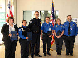 Photo of Megan Hoover; Maria Lopez; Director of Field Operations Paul Morris, San Diego, Customs and Border Protection; Clayton Harris, Kimberly Sherwood and Steve Vaughan.  