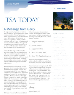Cover of featured Newsletter TSA Today.