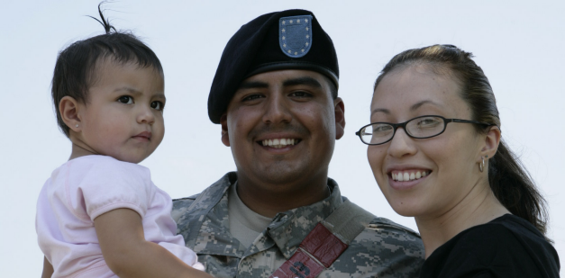 Army Soldier with his wife and child