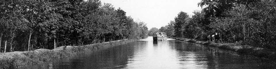 Historic Shot of Canal Boat on the Canal 