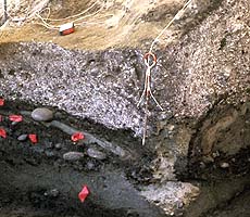 (photo) Image of rocky layers of soil. (NPS)