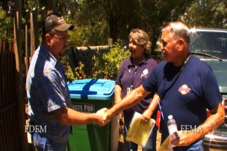 Florida State Emergency Response Team and FEMA Community Relations work together to help Tropical Storm Debby survivors