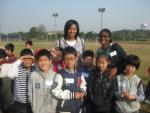 Photo 1: SrA Shameka Scarborough and SSgt Andrea Simmonds before their team's soccer match
