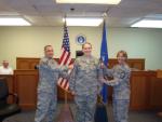 Photo 3: SMSgt Shannon Fennell (right), the Kadena Law Office Superintendent,
and TSgt Rich Prebula (left), spouse of TSgt Gabrielle Prebula, 