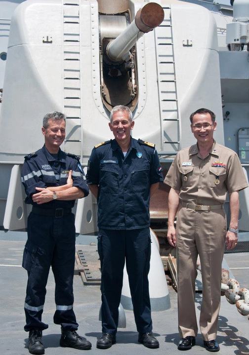 Rear Admiral Jean-Baptiste Dupuis (EUNAVFOR); Cdre Ben Bekkering (NATO); Rear Admiral Anho Chung (CMF)