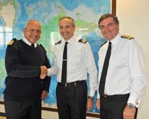 Commodore Michiel B Hijmans (RNLN), handed over responsibilities to his successor Rear Admiral Gualtiero Mattesi (ITN) attended by Admiral Sir Trevor Soar KCB OBE