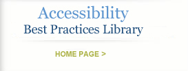 Accessibility Best Practices Library home page