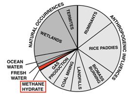 Pie Chart Showing Various Sources of Atmospheric Methane