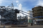 New screening equipment used to refine wood chips at the North Pacific Paper Corporation paper mill in Longview, Wash., is expected to save NORPAC 100 million kilowatt hours of electricity a year, which is enough energy to serve 8,000 Northwest homes. Construction of the chip pretreatment structure, shown here, is scheduled to be completed in 2013. | Photo courtesy of Bonneville Power Administration.