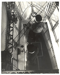 Photograph Looking Down in Emergency Control Station of a Dirigible , ca. 1933