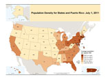 Density and Distribution for States and Puerto Rico: 2011