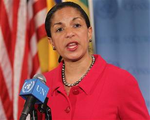 Image: U.S. Ambassador to the United Nations Susan Rice speaks to the media after a U.N. Security Council meeting on the situation in Libya on March 16, 2011 in New York City.