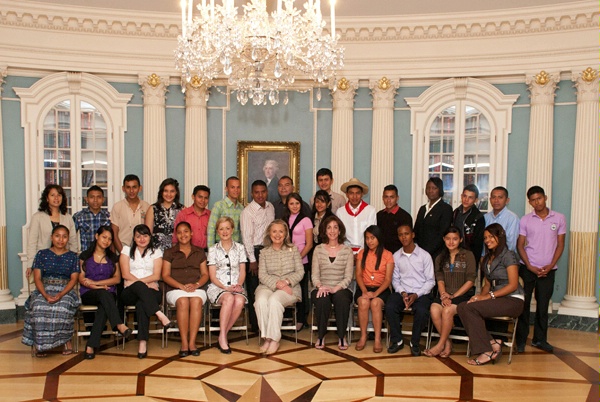 Secretary Clinton, Assistant Secretary Stock, and Assistant Secretary Jacobson welcomed a group of Youth Ambassadors from Central America and the Dominican Republic to the U.S. for a three-week exchange program on civic education, youth leadership, community service, and entrepreneurship.