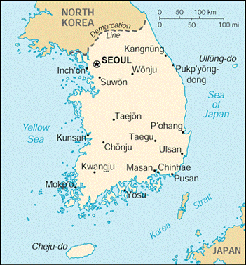 Map of South Korea