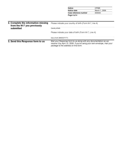 Image of page 4 of a printed IRS CP566 Notice