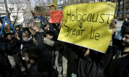 Display of Holocaust denial at a demonstration in Tehran, Iran. 2006