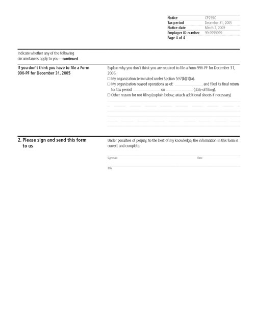 Image of page 4 of a printed IRS CP259C Notice