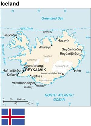 Date: 05/14/2009 Description: Map of Iceland from 2009 CIA World Factbook. © CIA World Factbook