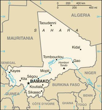 Date: 11/10/2011 Description: Map of Mali (Africa) © CIA World Factbook