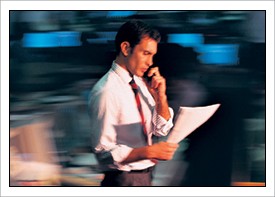 Businessman reading a report