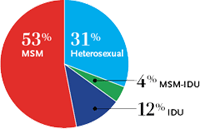 Estimated New HIV Infections, 2006, by Transmission Category, 12% IDU, 4% MSM-IDU, 53% MSM, 31% Heterosexual