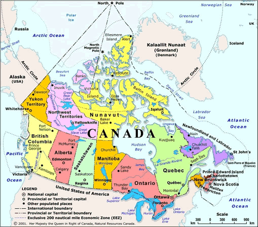 Political Map of Canada