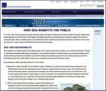 Screenshot of How GSA Benefits the Public from web version of Agency Financial Report 2011