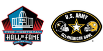 US Army, Pro Football Hall of Fame, and US Army All-American Bowl logos